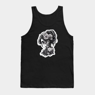 Black and White Cute Zombie Girl Tank Top